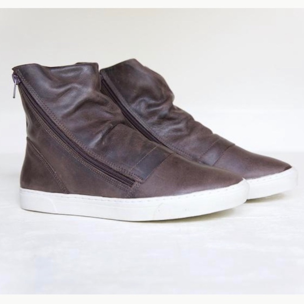 New Brown Leather Sneakers